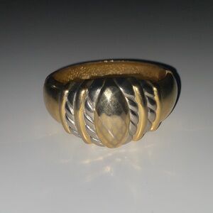 Gold-Tone Two-Tone Women's Statement Vintage Bracelet Cuff